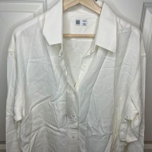 Uniqlo White Button Up Tunic